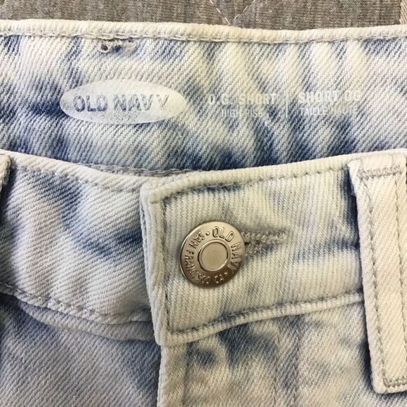 Old Navy OG high rise strech shorts acid wash style blue white cut off jeans 6 - Picture 3 of 11